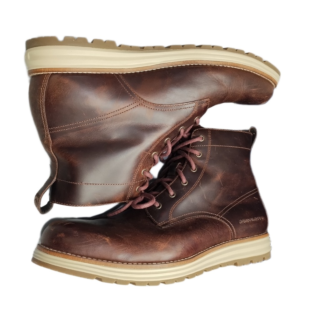 Cole Haan Original Grand Boots Mens Size 12M Brown Waterproof Round Toe Lace Up